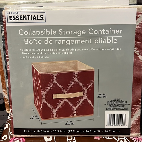 Six Closet Essentials Harvest Grey, Red, & Orange Collapsible Storage Containers - Picture 4 of 6